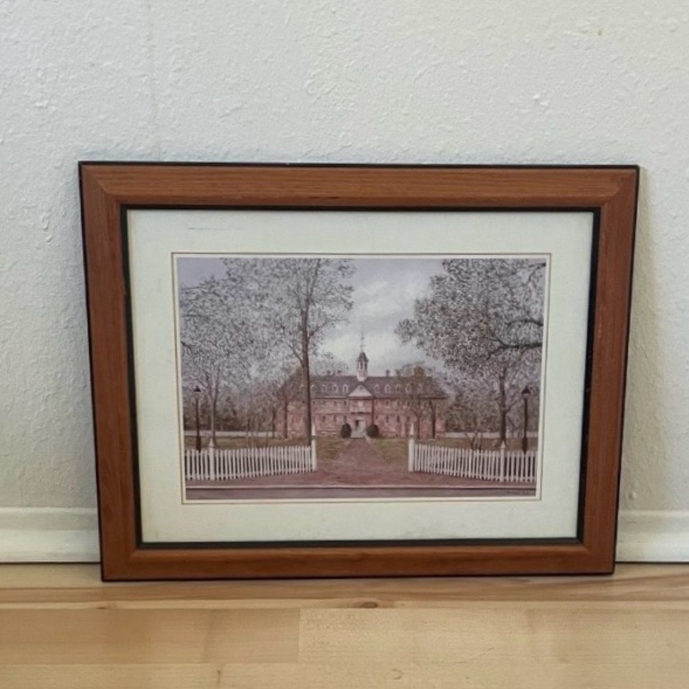 Framed Picture of the Wren Building, College of William & Mary